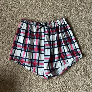 Plaid pajama shorts